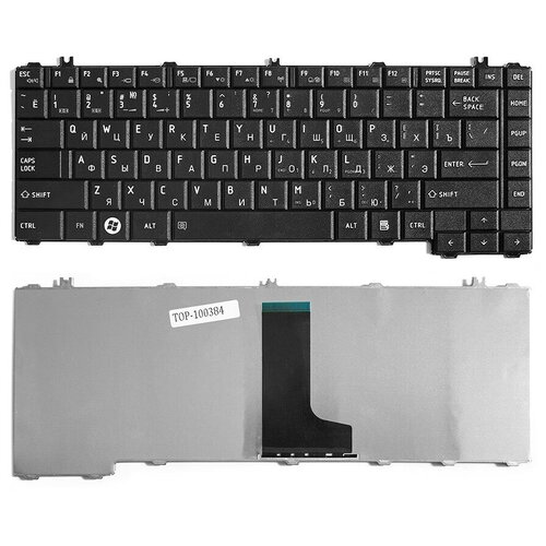 фото Клавиатура для ноутбука toshiba satellite c600, c640, c645, l600, l630 series. плоский enter. черная, без рамки. pn: nsk-tm1gv, v114226ck1. topon