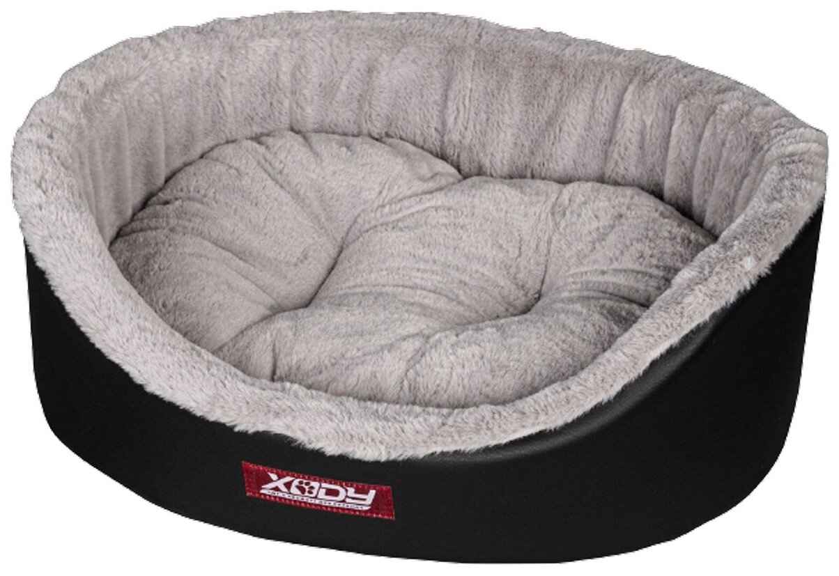 Лежак для собак и кошек Xody Премиум № 1 экокожа серый 42 х 35 х 16 см (1 шт)