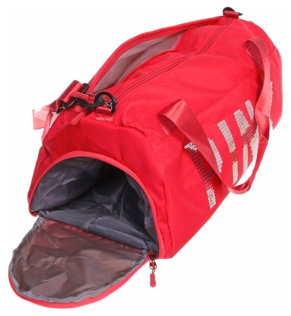 Сумка спортивная «Sport Pink»,водонепроницаемый отдел + 2 кармана+отдел под обувь, цвет красный, 42*24*18 см - фотография № 5