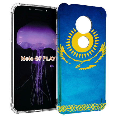 Чехол MyPads герб и флаг казахстана для Motorola Moto G7 Play задняя-панель-накладка-бампер