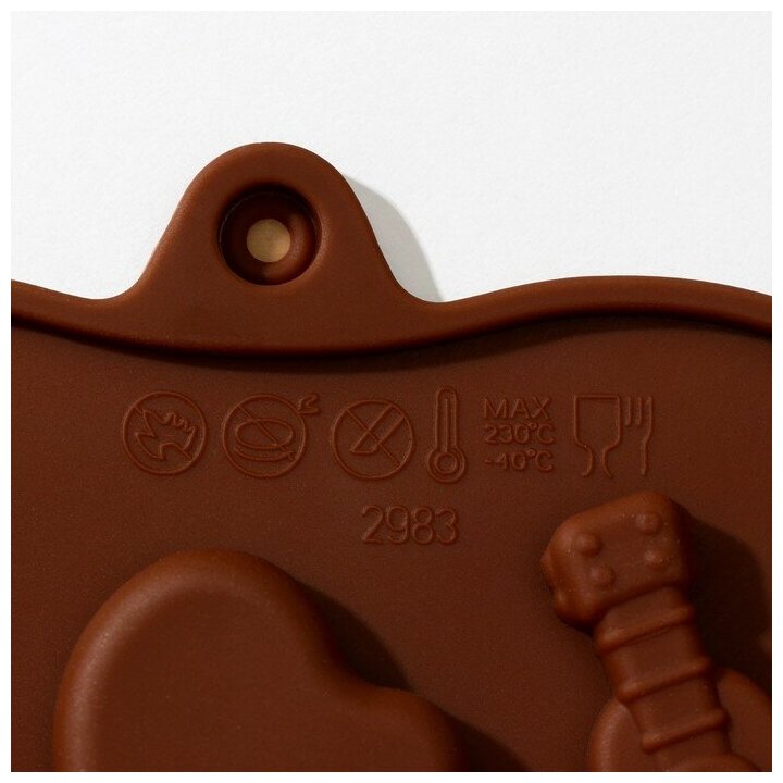 Форма для льда и шоколада «Музыкальные инструменты», 21,5×10,5 см, 14 ячеек (от –40 до 230 ℃) - фотография № 7