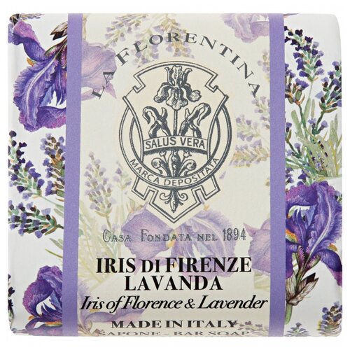 La Florentina Мыло твердое Iris of Florence & Lavender парфюм, 106 мл, 106 г средства для ванной и душа la florentina фруктовые сады мыло iris of florence