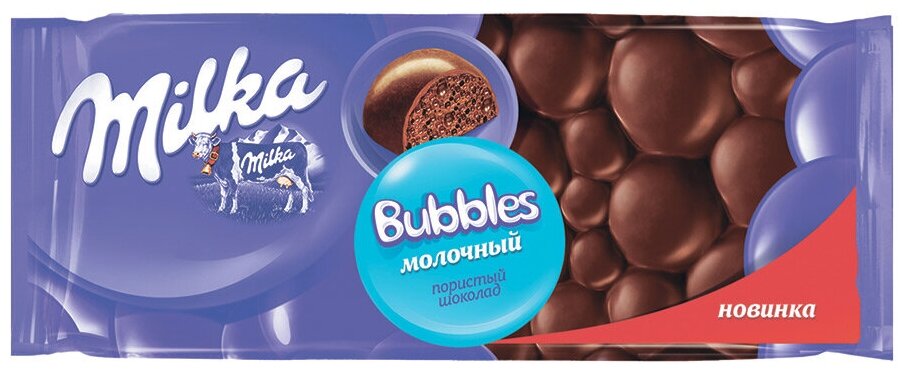 Шоколад Milka Bubbles молочный пористый, 80 г - фотография № 10
