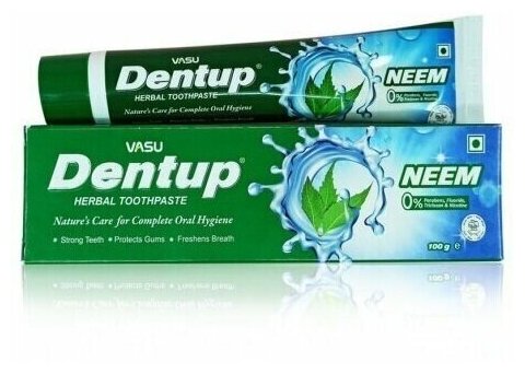 Зубная паста Дентап с нимом Vasu Dentup Herbal Toothpaste Neem 100g