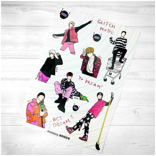 NCT DREAM Виниловые наклейки стикеры кпоп (k-pop) на листе А5
