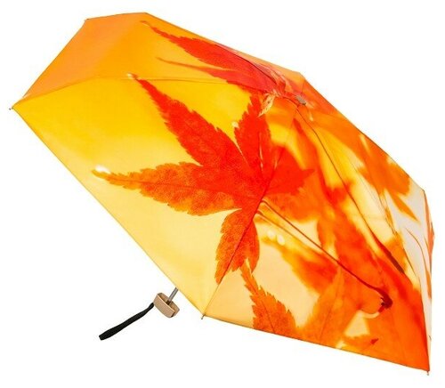 Мини-зонт RainLab, механика, 5 сложений, купол 94 см, 6 спиц, для женщин, оранжевый