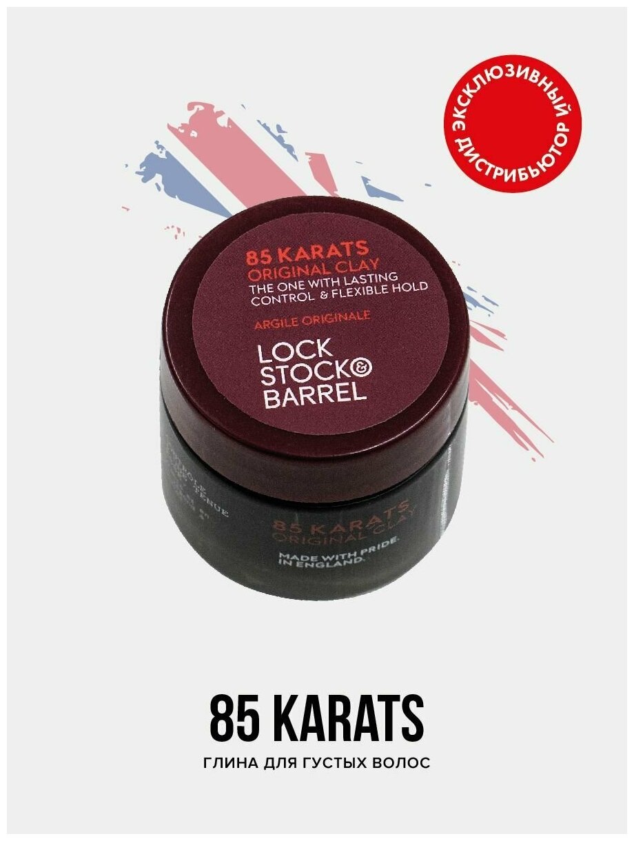 Lock Stock & Barrel Глина для волос мужская 85 карат 85 Karats Shaping Clay, 30 гр, с матовым эффектом