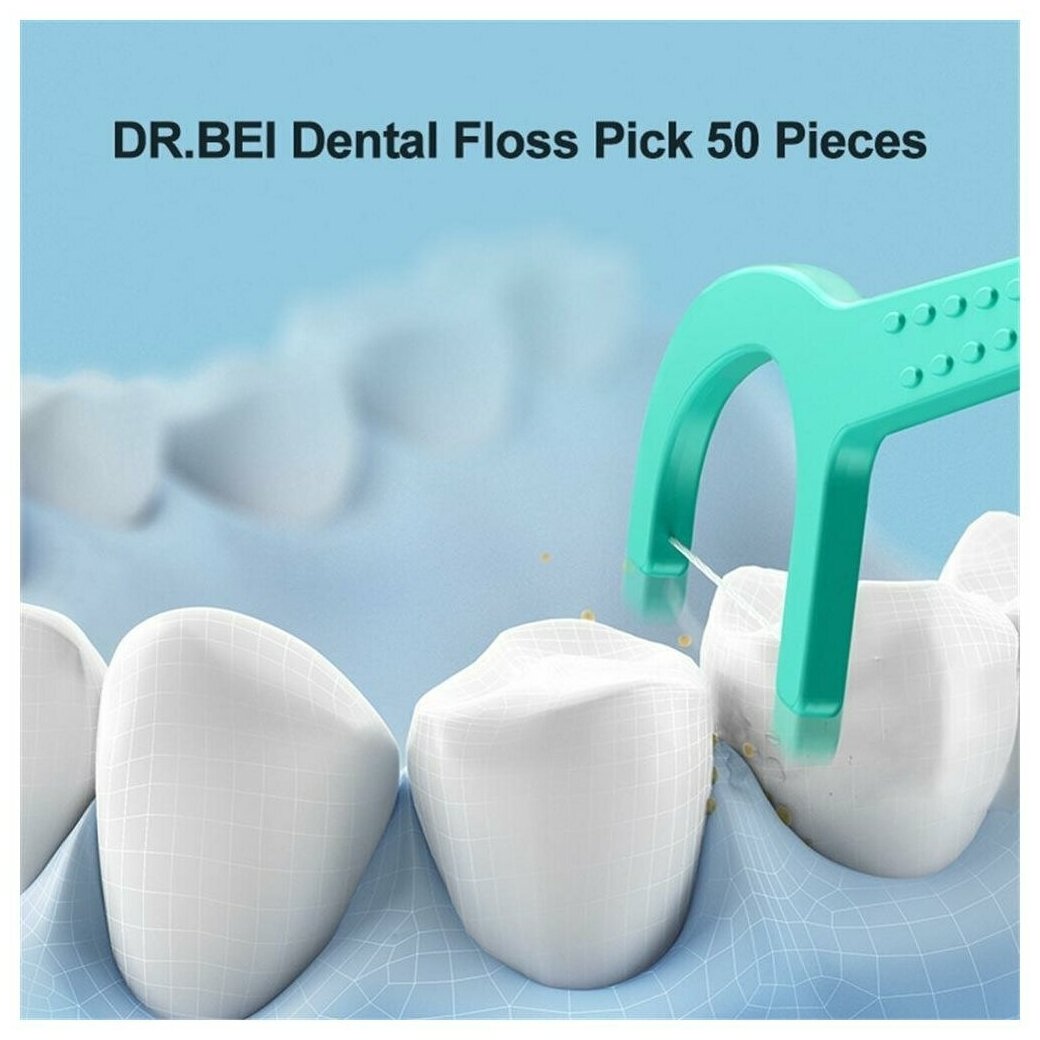 Зубная нить-зубочистка (Флоссер) DR.BEI Dental Floss PIck, 50 шт - фото №6