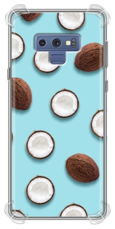 Дизайнерский силиконовый с усиленными углами чехол для Самсунг Нот 9 / Samsung Galaxy Note 9 Кокосы