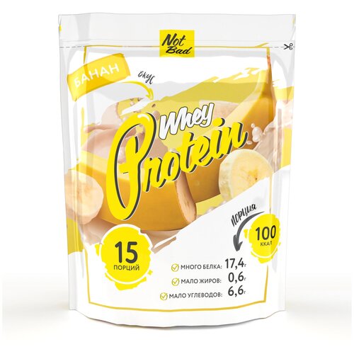 Протеин NotBad Whey Protein, 450 гр., банан протеин notbad casein 600 гр банан