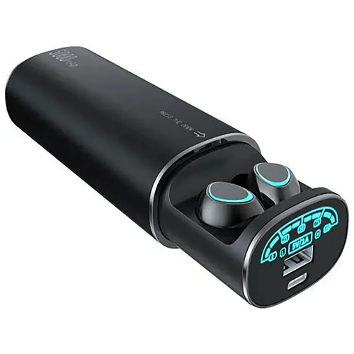 TWS Bluetooth наушники с функцией зарядного устройства К100/игровые и спортивные/гарнитура с микрофоном/Power Bank 5000 MAh ( серебро)