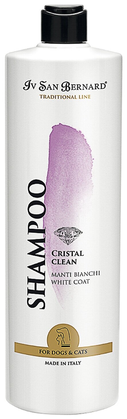 Iv San Bernard Traditional Line Cristal Clean Шампунь для устранения желтизны шерсти 1 л