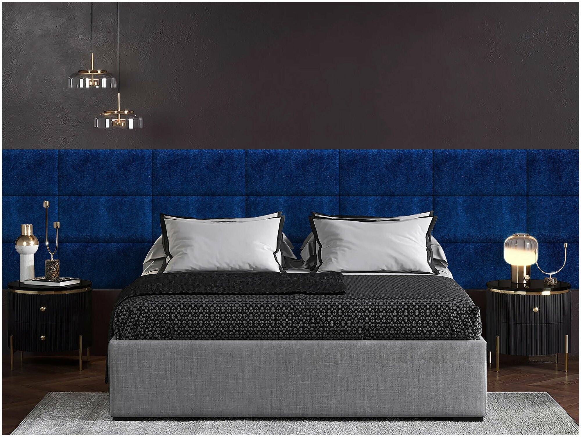 Панель кровати Velour Blue 30х60 см 4 шт.