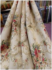 Ткань гобелен гостиный "Флора. Луара"/мебельная/для штор/покрывал/гобеленовая, пл. 380 г/м2, ш-160 см, на отрез, цена за пог. метр