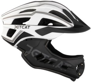 Шлем - JETCAT - Race - размер "M" (53-58см) - White/Black - FullFace - защитный - велосипедный - велошлем - детский