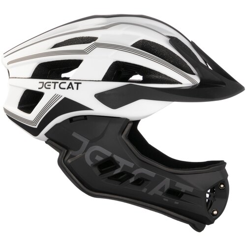 Шлем - JETCAT - Race - размер "S" (49-54см) - White/Black - FullFace - защитный - велосипедный - велошлем - детский