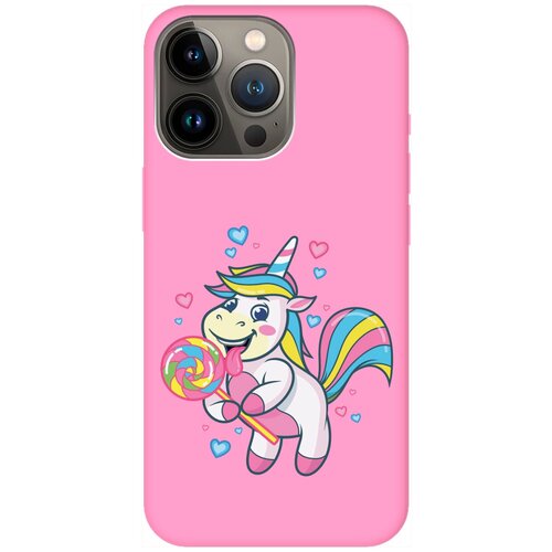 Силиконовый чехол на Apple iPhone 14 Pro Max / Эпл Айфон 14 Про Макс с рисунком Unicorn and candy Soft Touch розовый силиконовый чехол на apple iphone 14 pro max эпл айфон 14 про макс с рисунком unicorn and candy soft touch мятный