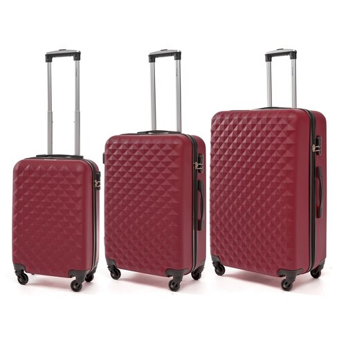 фото Комплект чемоданов lacase, 3 шт., 100 л, бордовый