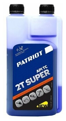 Масло полусинт. PATRIOT SUPER ACTIVE 2T дозаторная 0,946л. - фотография № 4