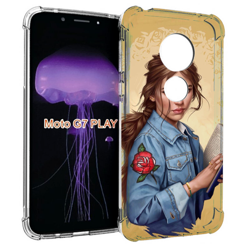 Чехол MyPads девушка-в-бежевом-фоне для Motorola Moto G7 Play задняя-панель-накладка-бампер чехол mypads нарисованная девушка в наушниках для motorola moto g7 play задняя панель накладка бампер