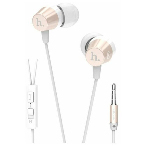 Вакуумные стереонаушники Hoco EPM02 белые с золотым 88900₽