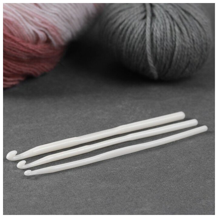 Арт Узор Набор крючков для вязания, d = 4/5/6 мм, 14 см, 3 шт, цвет белый