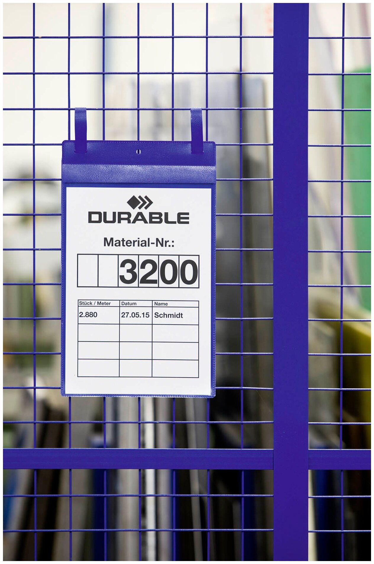 Карман для маркировки папок Durable 1749-07 40х125мм синий - фото №3