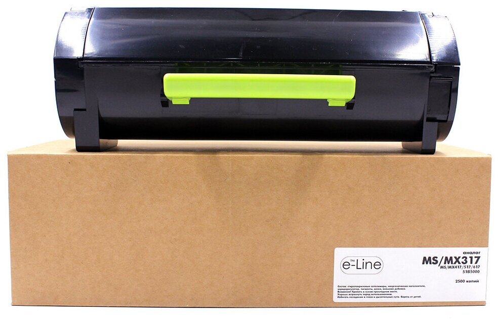 Тонер-картридж e-Line 51B5000 для Lexmark MS317, MX317 (Чёрный, 2500 стр.)