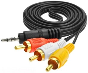 Кабель Jack 3,5 мм 4 pin 3 RCA, 1.5 м