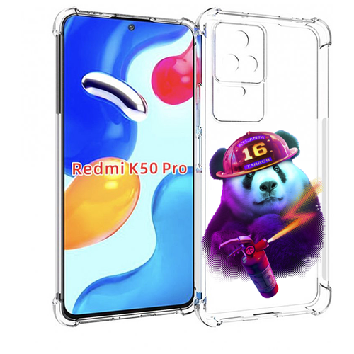 Чехол MyPads Яркая панда детский для Xiaomi Redmi K50 / K50 Pro задняя-панель-накладка-бампер