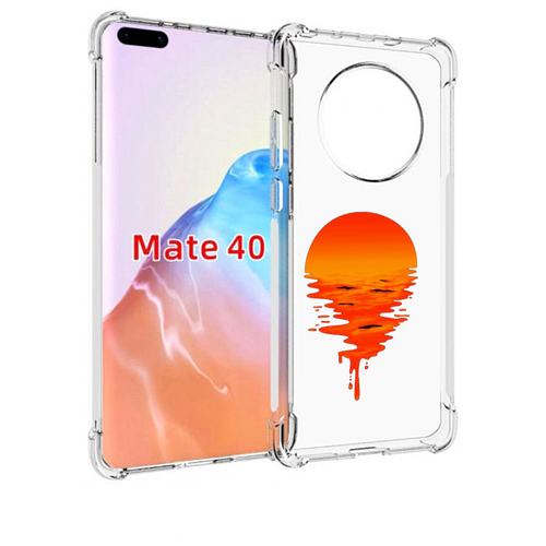 Чехол MyPads оранжевый закат на воде для Huawei Mate 40 / Mate 40E задняя-панель-накладка-бампер