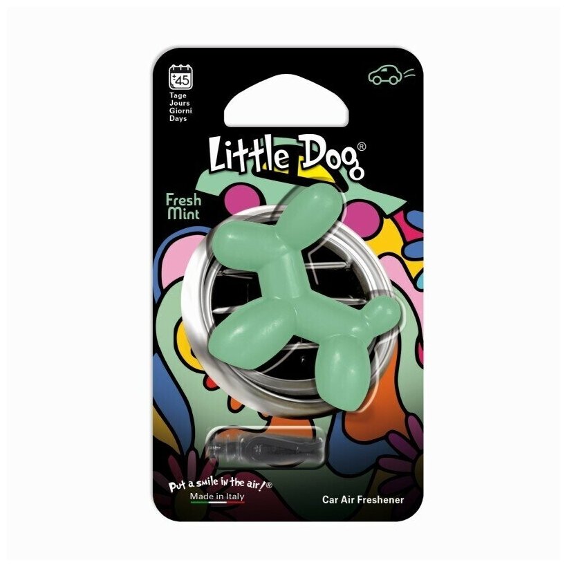 Ароматизатор для автомобиля в дефлектор собачка песик Little Dog Fresh Mint, Свежая мята