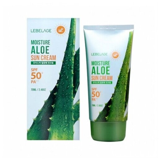 Солнцезащитный увлажняющий крем с экстрактом алоэ | Lebelage Moisture Aloe Sun Cream Spf50+ Pa+++ 70 ml