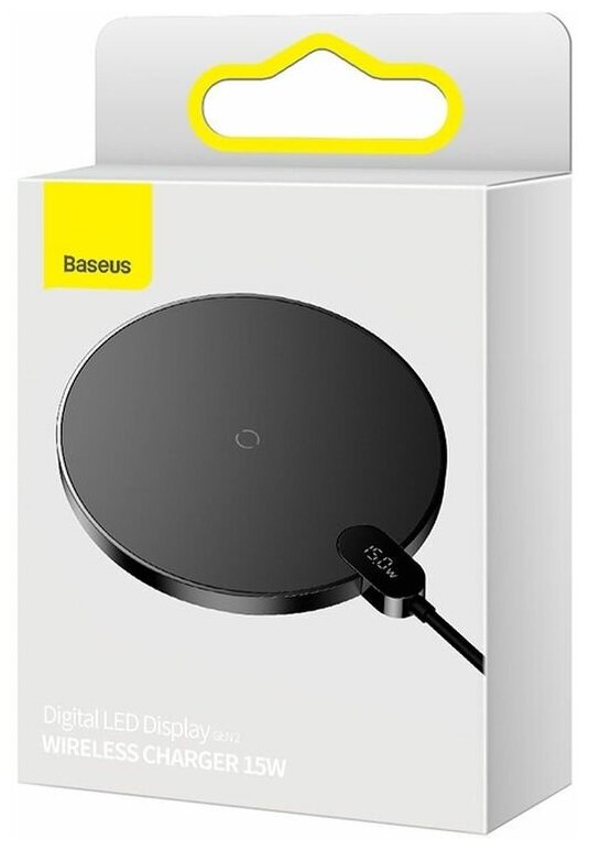 Беспроводное зарядное устройство Baseus Digital LED Display Gen 2, 15W, Black (CCED000001) - фото №17
