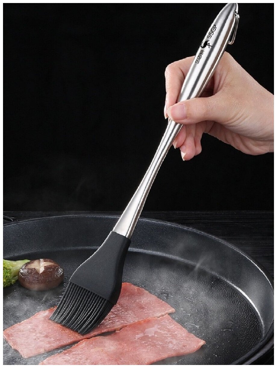 Кисть кулинарная с ручкой из нержавеющей стали (2 в 1), SSGP