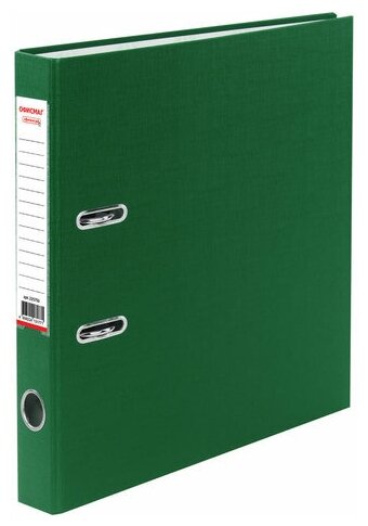 Папка-регистратор офисмаг с арочным механизмом, покрытие из ПВХ, 50 мм, зеленая, 25 шт