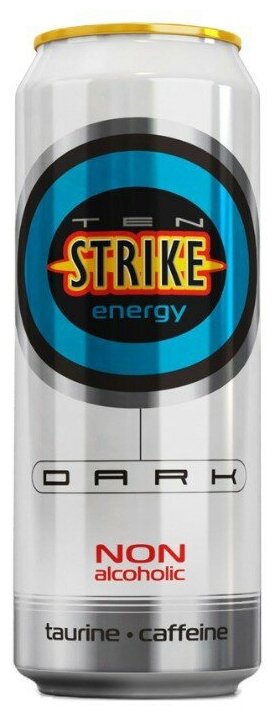 Энергетический напиток безалкогольный "Ten Strike Dark", 0,5 л