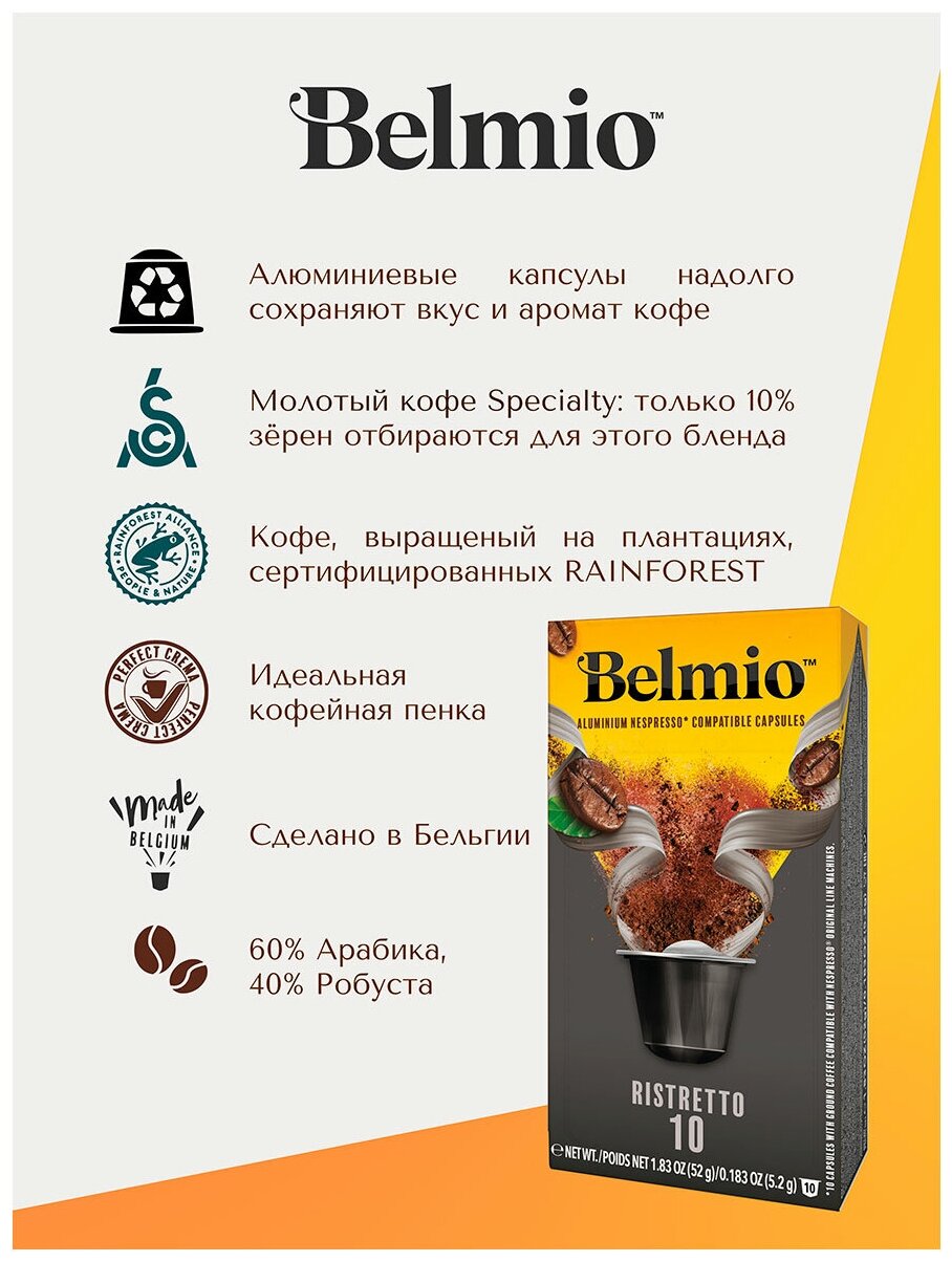 Кофе молотый в алюмиевых капсулах Belmio Espresso Ristretto (intensity 10) - фотография № 3