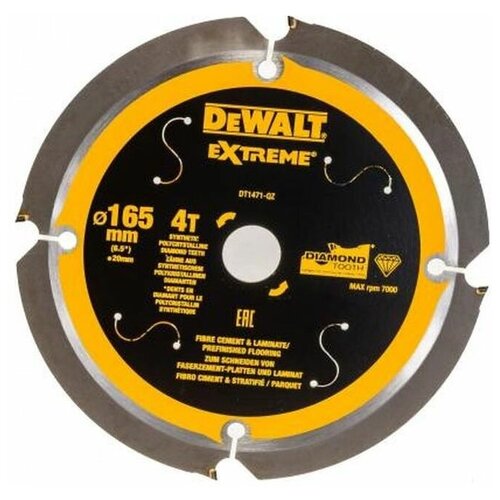 Диск DeWalt пильный по фиброцементу 165x20mm DT1471-QZ