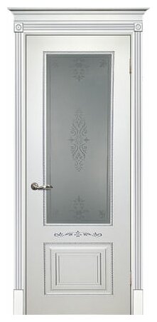 Ульяновские двери, Смальта 04 до, Белый патина серебро 2000*800 (полотно)