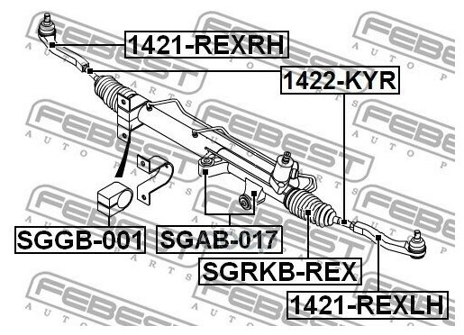 Тяга рулевая SSANG YONG KYRON 05-12/REXTON 02- - фотография № 2