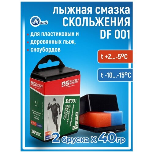 фото Парафин для лыж / лыжная мазь скольжения ancor sport дф-003, 2 шт. 80 г. t (-8-15c) (-12-20c) церезин и графит лыжная фабрика маяк