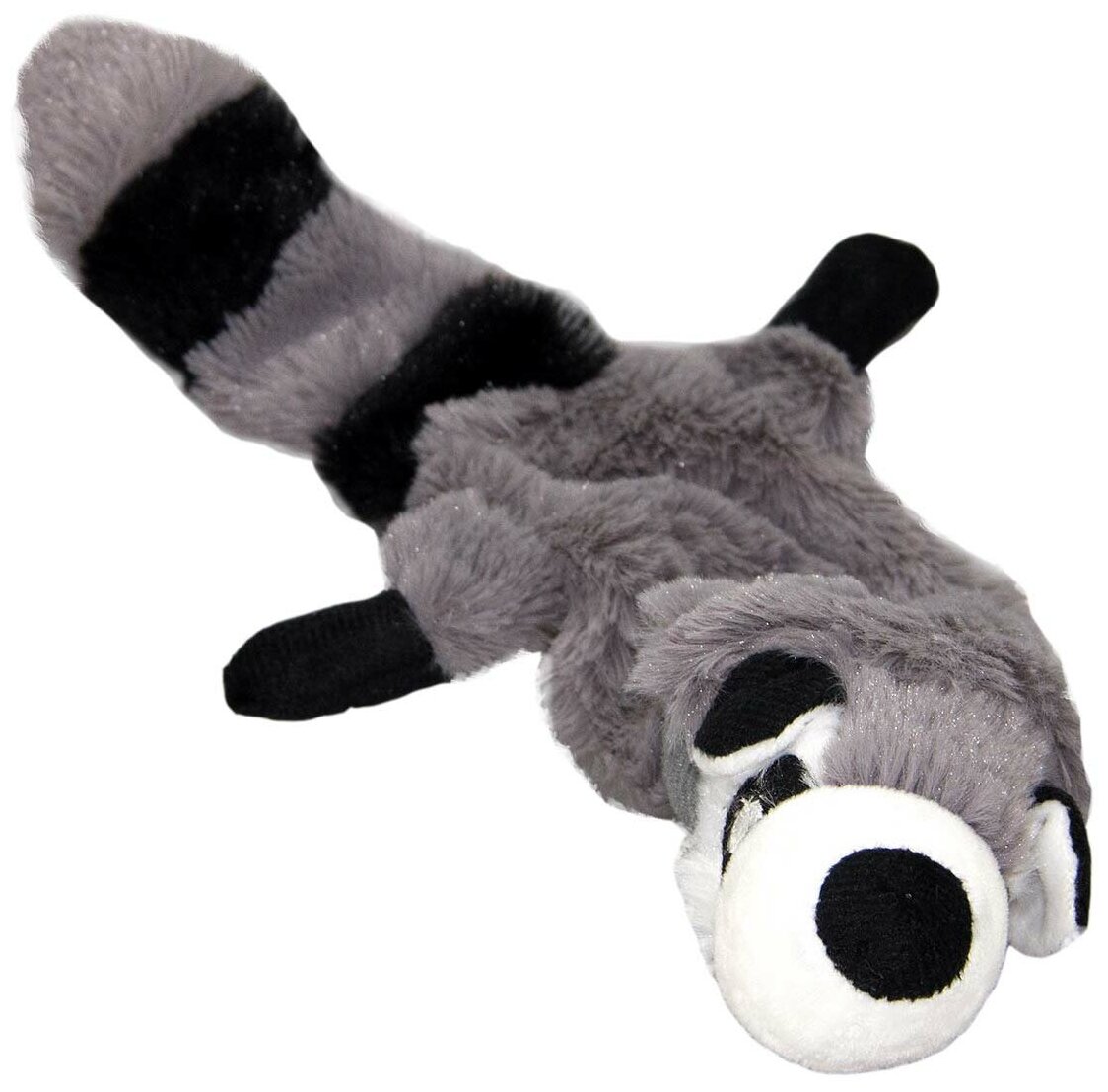 Игрушка меховая Енот, с пищалкой для собак, Dogman (черно-серый, 31 см)