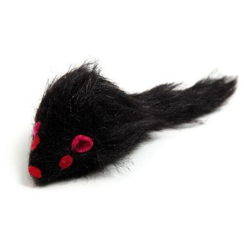 Игрушка для кошек Пижон Мышь малая, черный, 1шт.