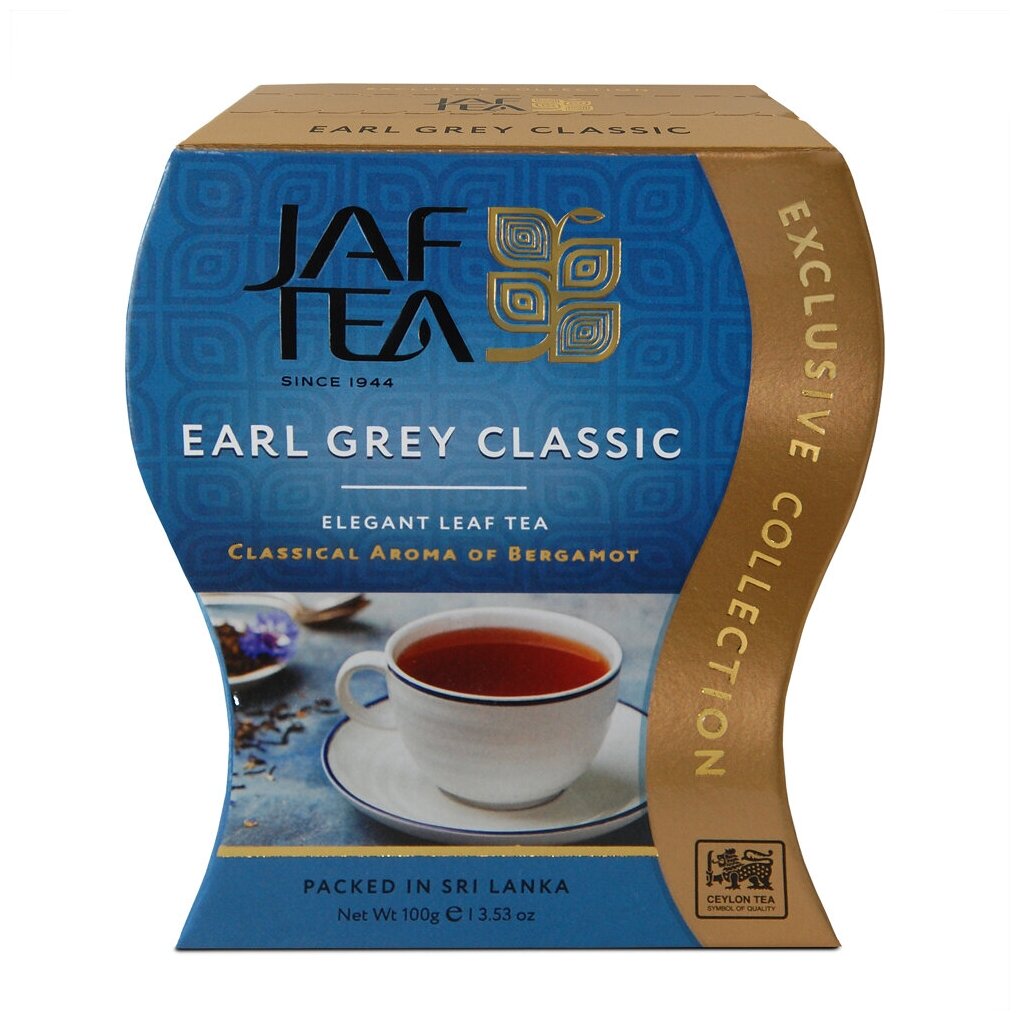 Чай чёрный JAF TEA Earl Grey Classic листовой, с ароматом бергамота, 100 г.