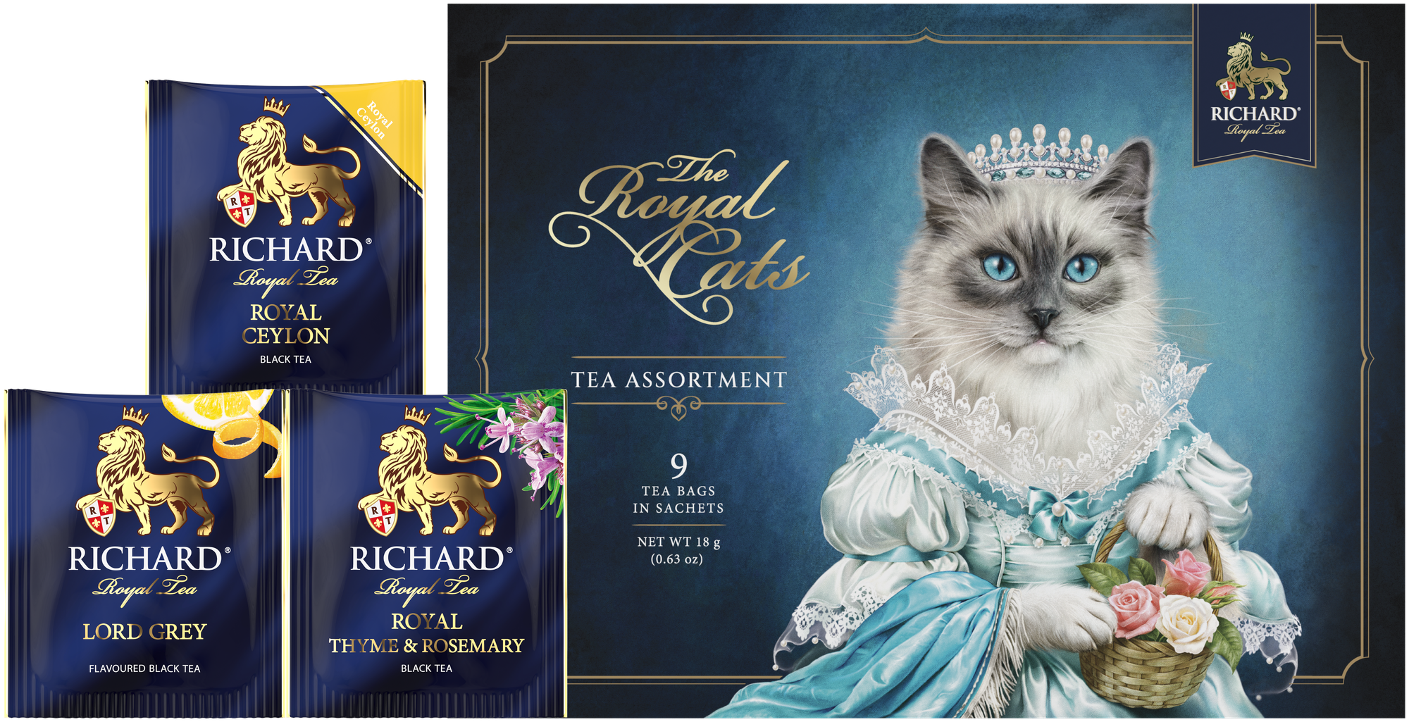 Чай RICHARD "The Royal Cats. Ragdoll" ассорти черного чая в сашетах, 18 г - фотография № 3