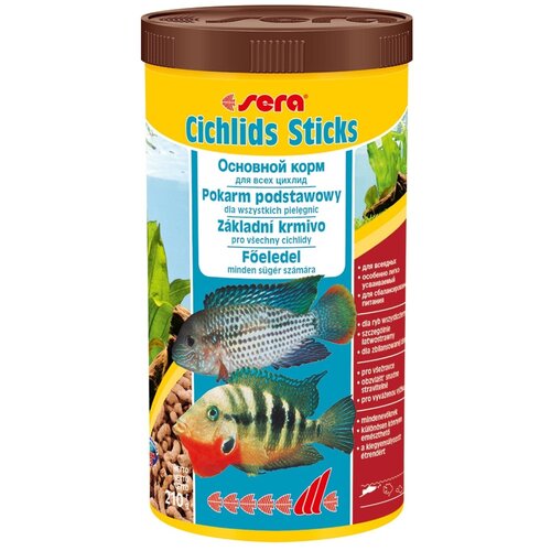 Сухой корм для рыб Sera Cichlids Sticks в палочках, 1 л, 210 г корм для рыб sera cichlid sticks 1 л 210 г