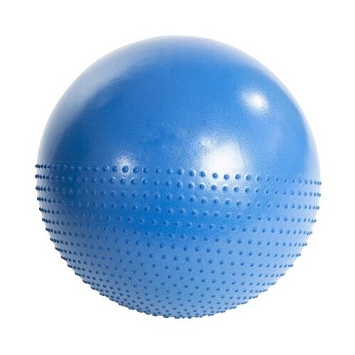 Мяч гимнастический Sportage полумассажный 65 см 900гр (с насосом), Синий мяч гимнастический комбинированный с насосом