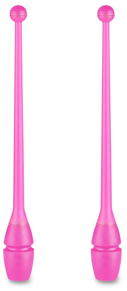 Булавы для худ. гимнастики INDIGO арт. IN018-P, 41 см, пластик, каучук, в компл. 2шт, розовый