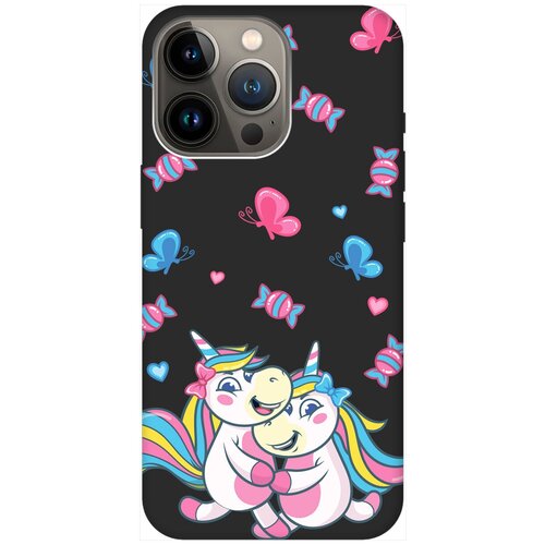 Силиконовый чехол на Apple iPhone 14 Pro Max / Эпл Айфон 14 Про Макс с рисунком Unicorns and Candies Soft Touch черный силиконовый чехол на apple iphone 14 pro max эпл айфон 14 про макс с рисунком unicorns and candies soft touch мятный